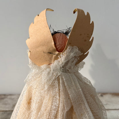 Vintage Christmas Tree Angel with Gold Wings c.1950s–1960s