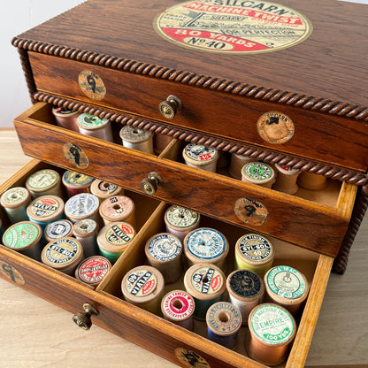 Rare Pre-War SILCARN Machine Twist British Haberdashery Shop Cabinet c.1930