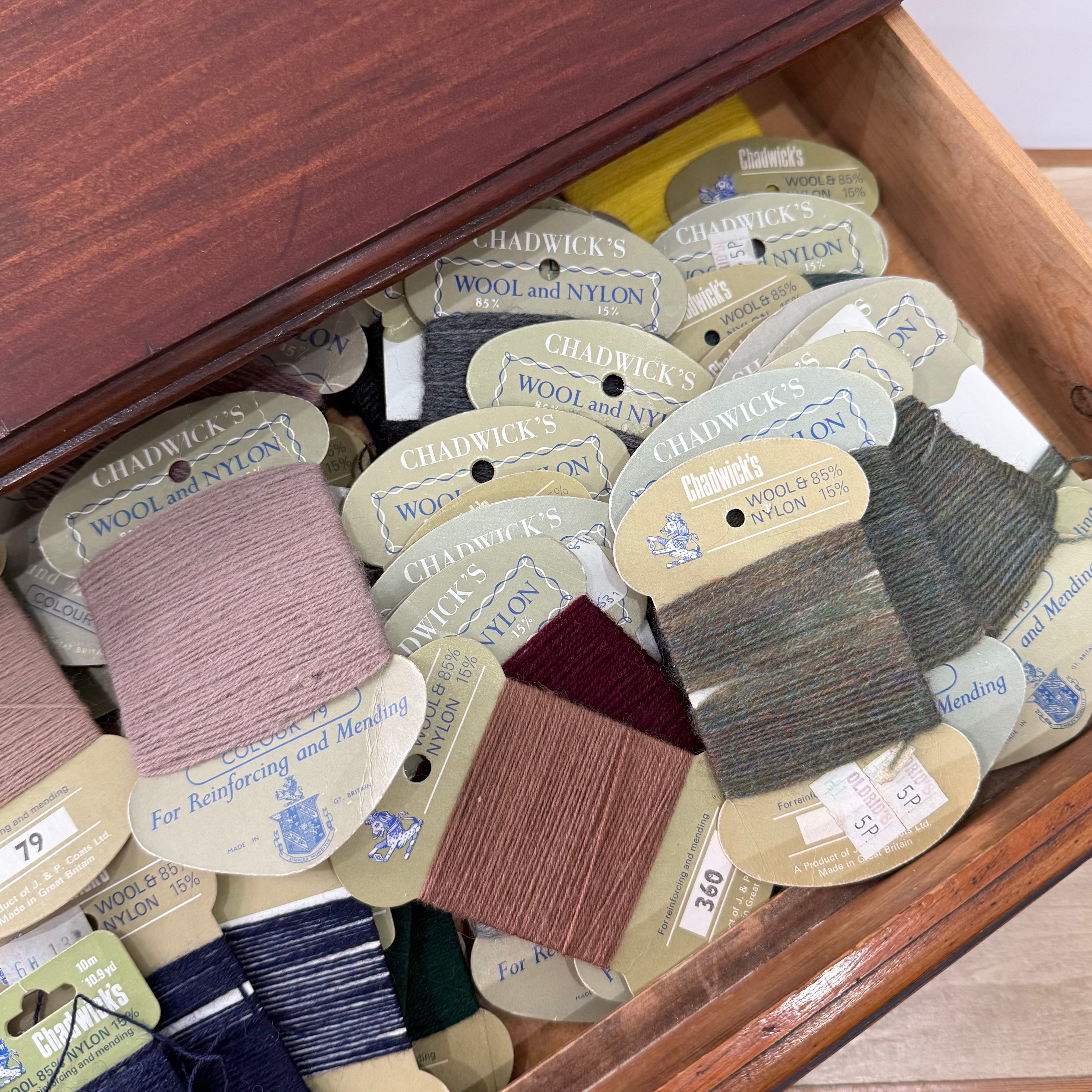 Early 20th Century Chadwick’s Sewing Cottons Shop Display Cabinet with Thread