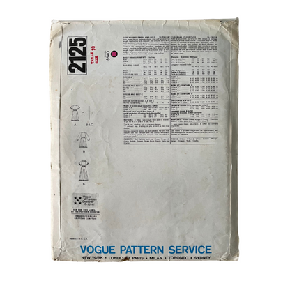 Vogue Designer 2125 Womens Size 10 Dress FF