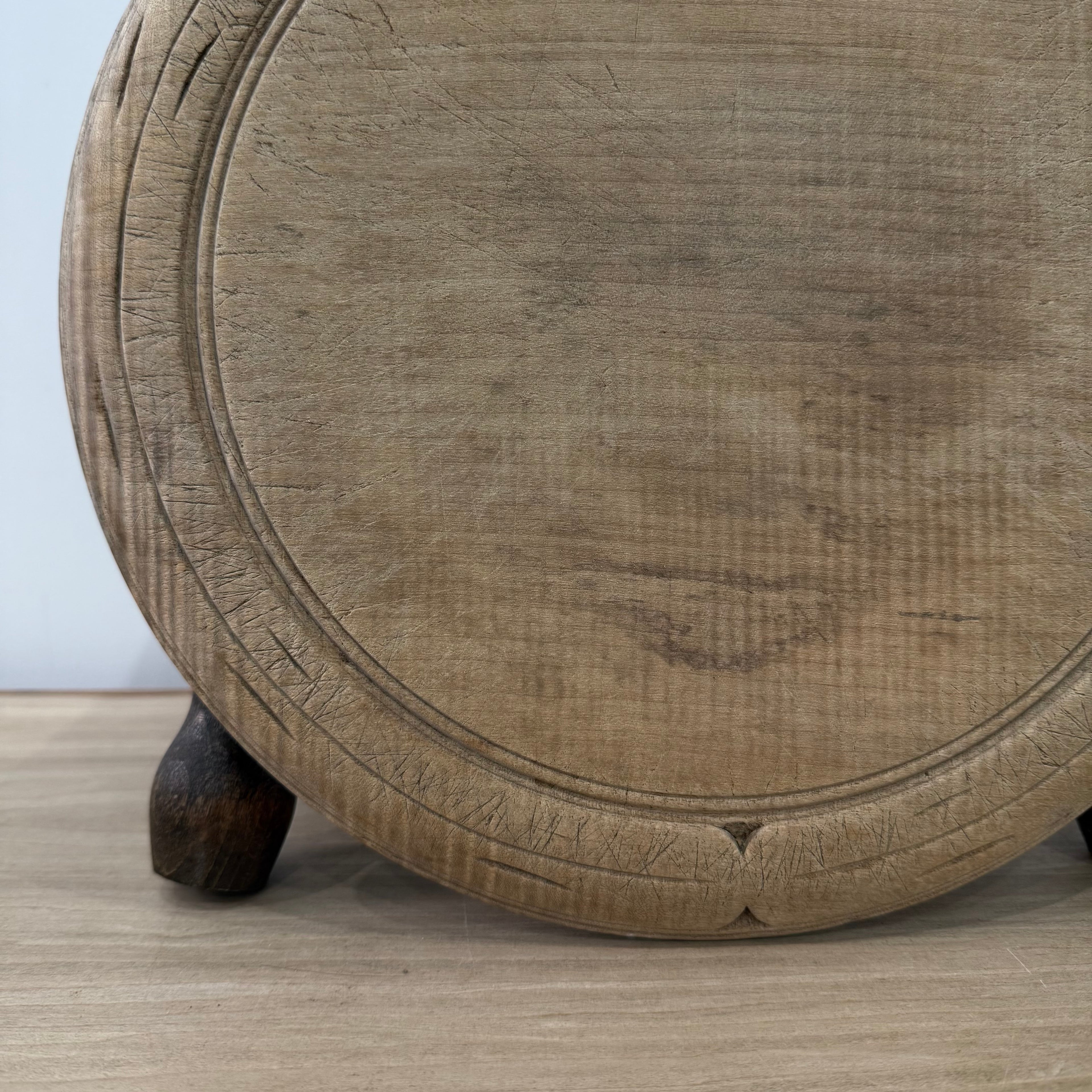 Vintage Carved Wooden “BREAD” Breadboard with Leaf Motif