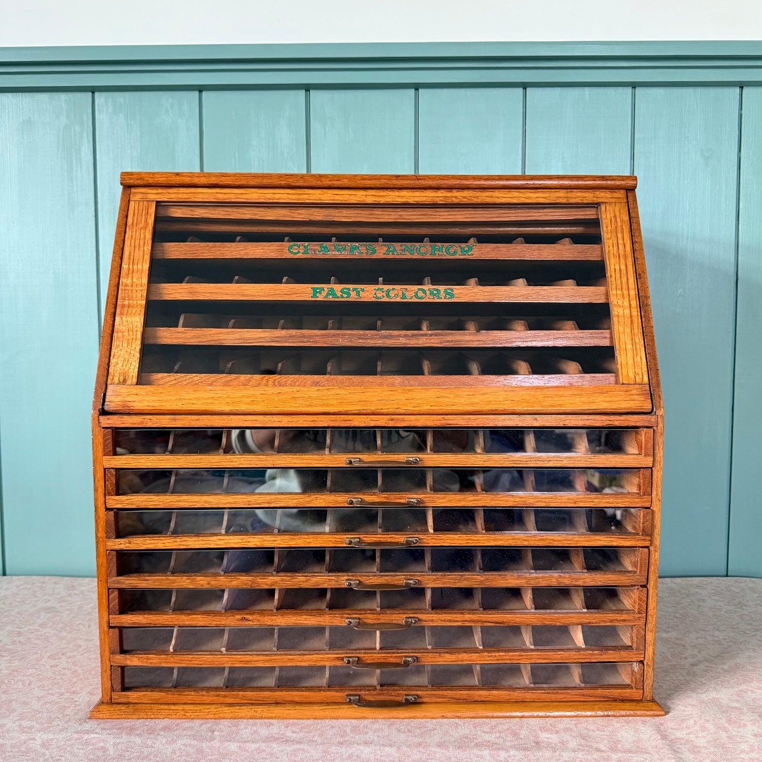 Vintage Clark’s Anchor Embroidery Cotton Display Cabinet
