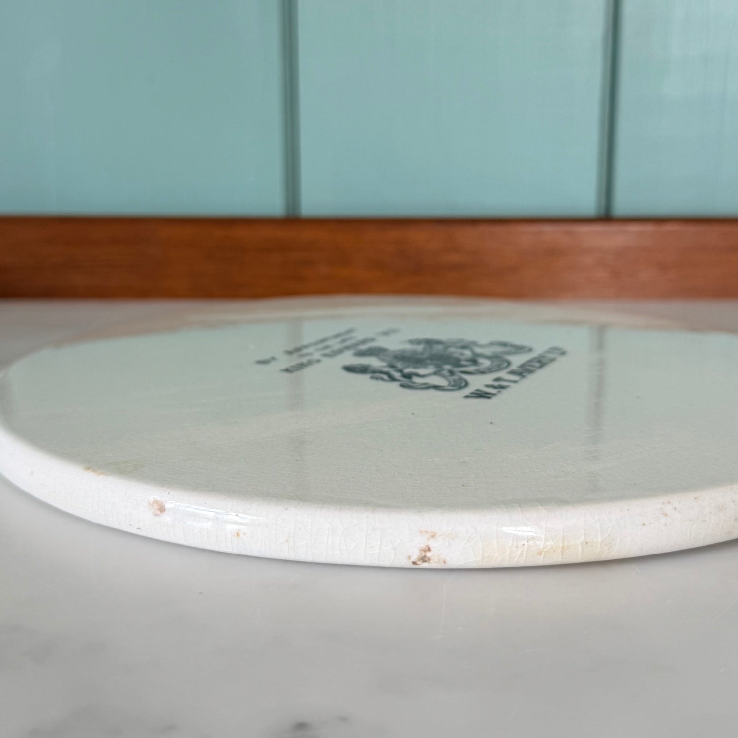 Antique W &amp; T Avery Porcelain Scale Plate King Edward VII c.1910s