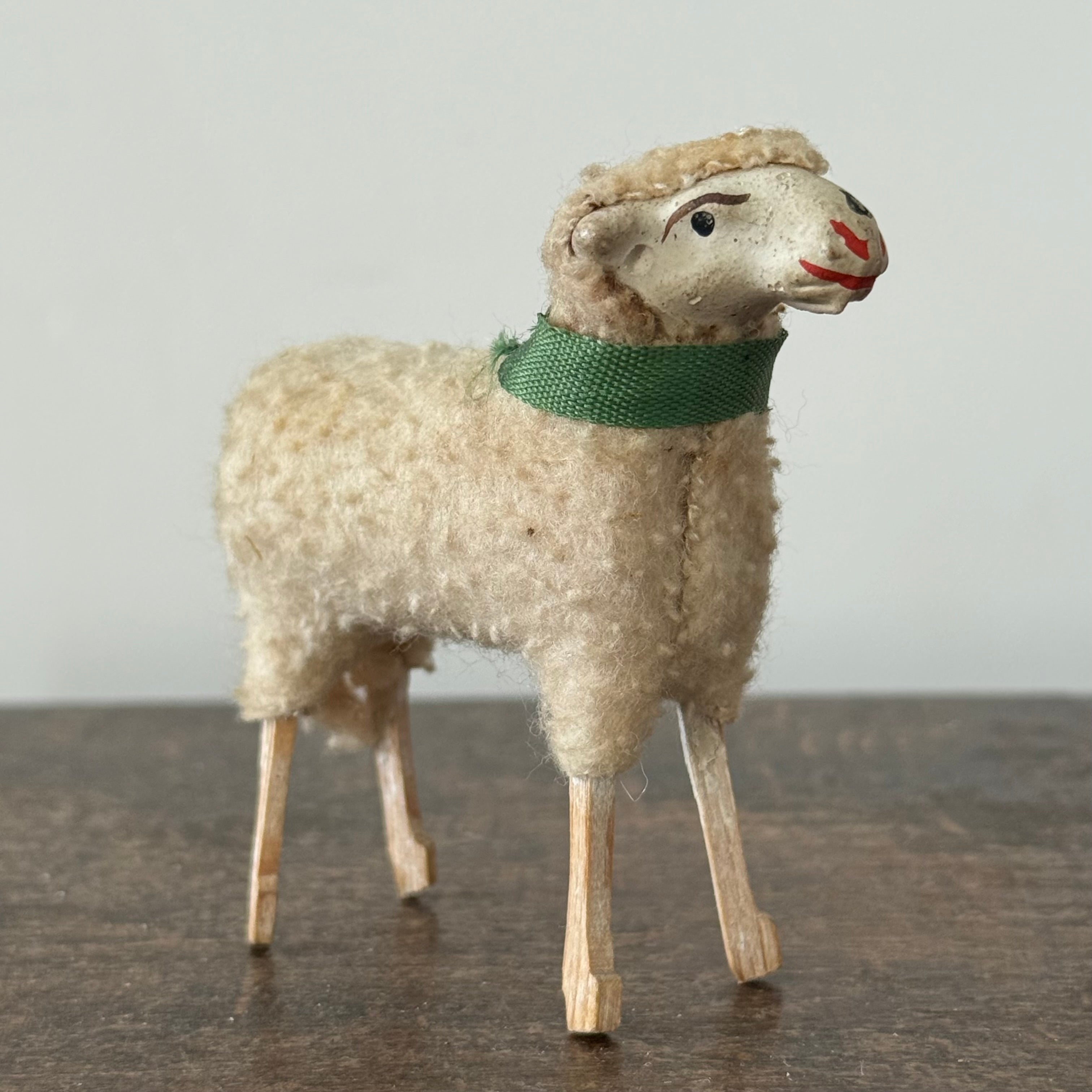 Antique German Putz Sheep Set Erzgebirge Nativity Figures c1920
