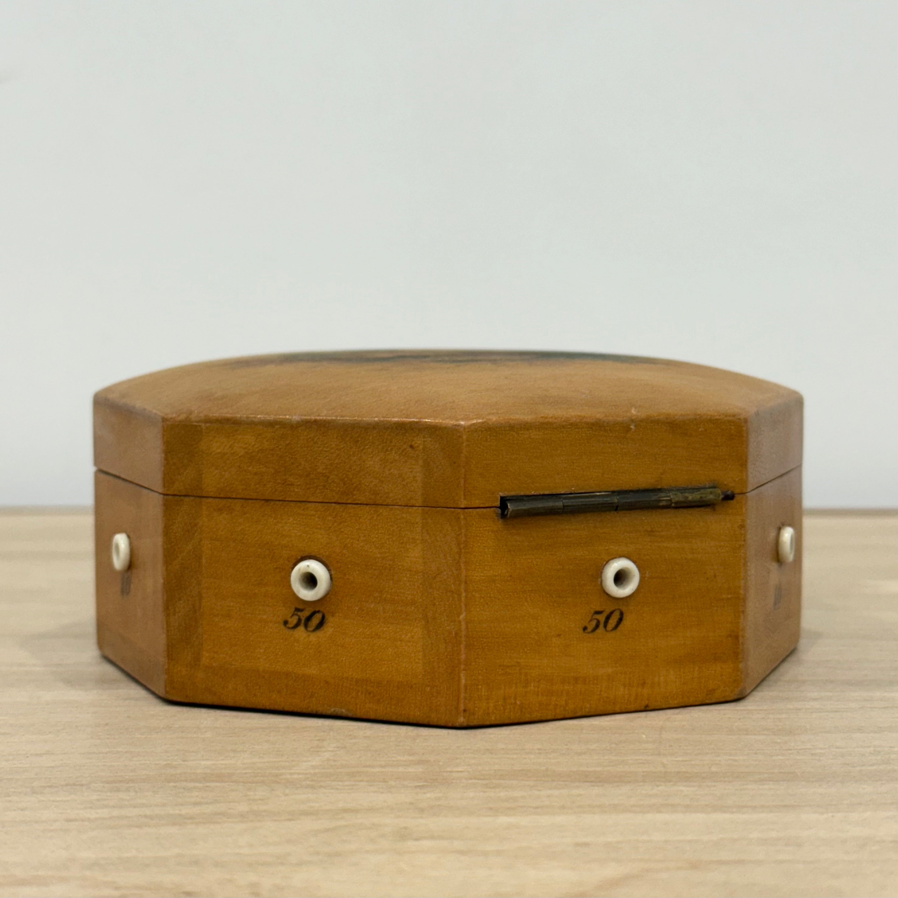 Edwardian Clark &amp; Co Mauchline-Type Transfer Cotton Reel Box with Reels