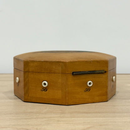 Edwardian Clark &amp; Co Mauchline-Type Transfer Cotton Reel Box with Reels