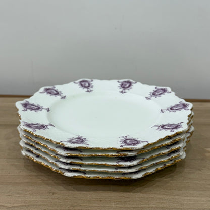 Pre-War Paragon China Purple Cameo Tea Set Cups Saucers Milk Sugar Plate