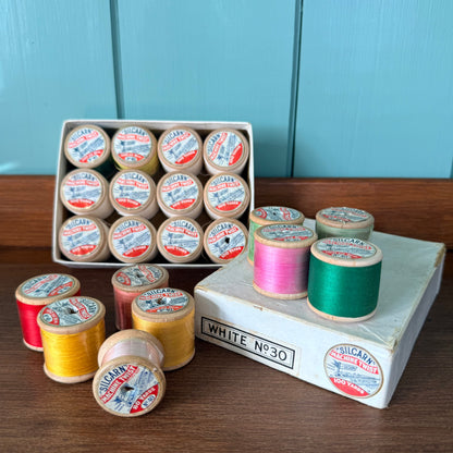 Vintage Silcarn Machine Twist Cotton Reels Boxed Job Lot