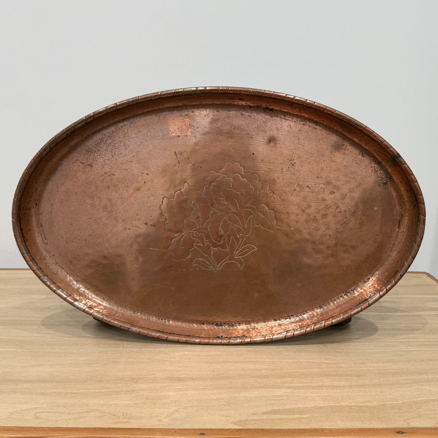 Mid-Century Hammered Copper Tray by Harold Holmes