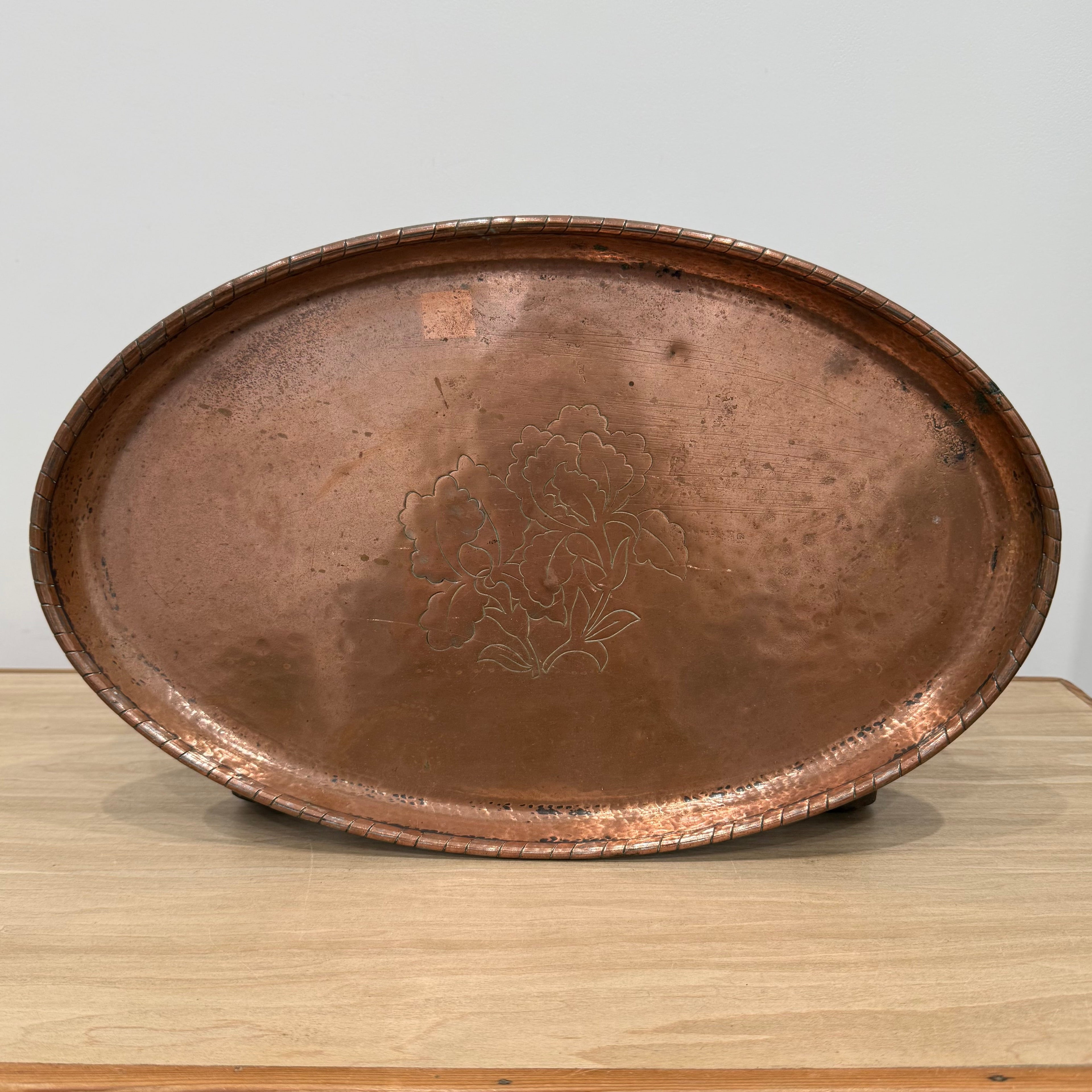 Mid-Century Hammered Copper Tray by Harold Holmes