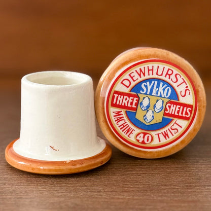 Dewhurst Sylko Three Shells Ceramic Cotton Reel Pot Pink