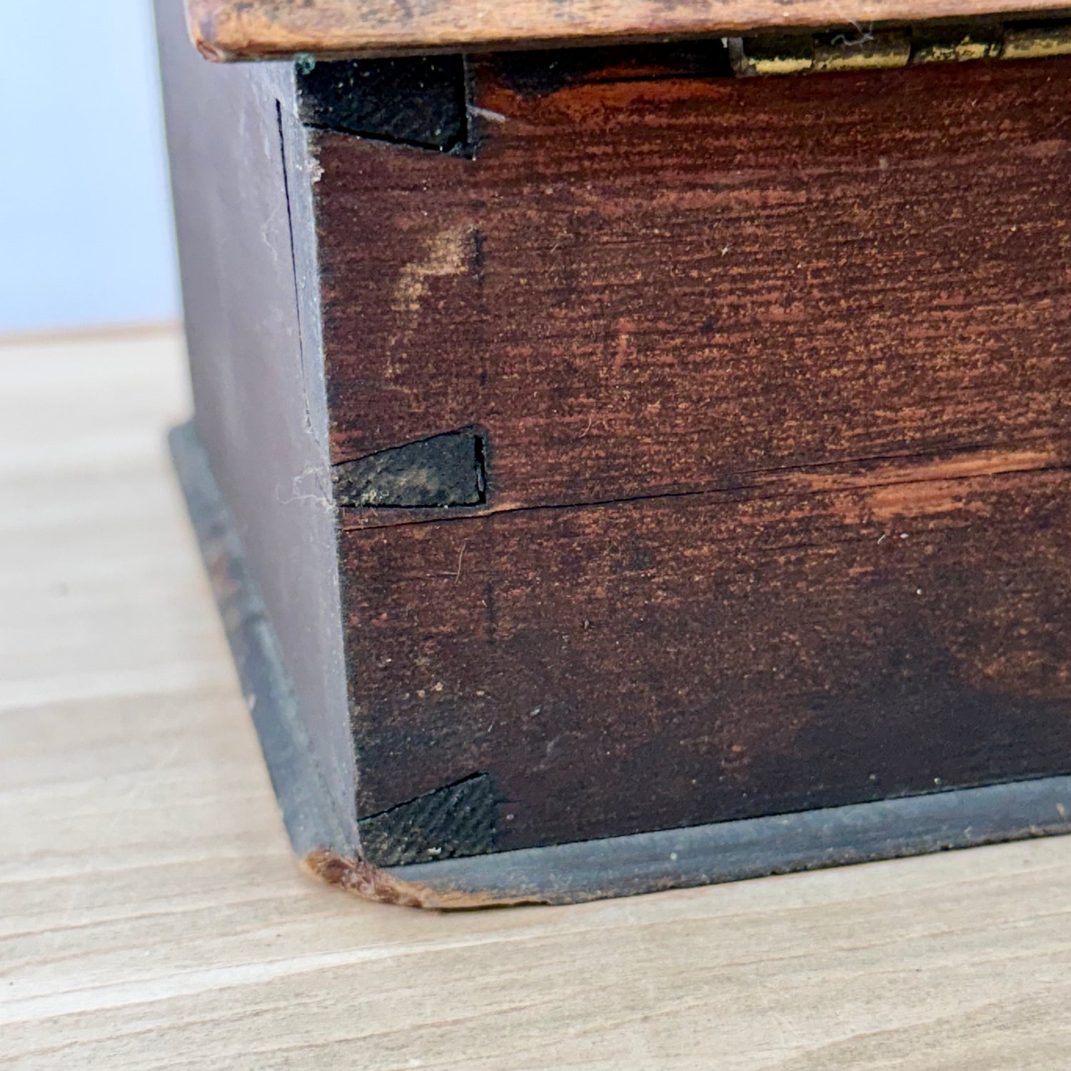 Antique Wet Brush Box Wooden Trade Display Barber Shoe Shine