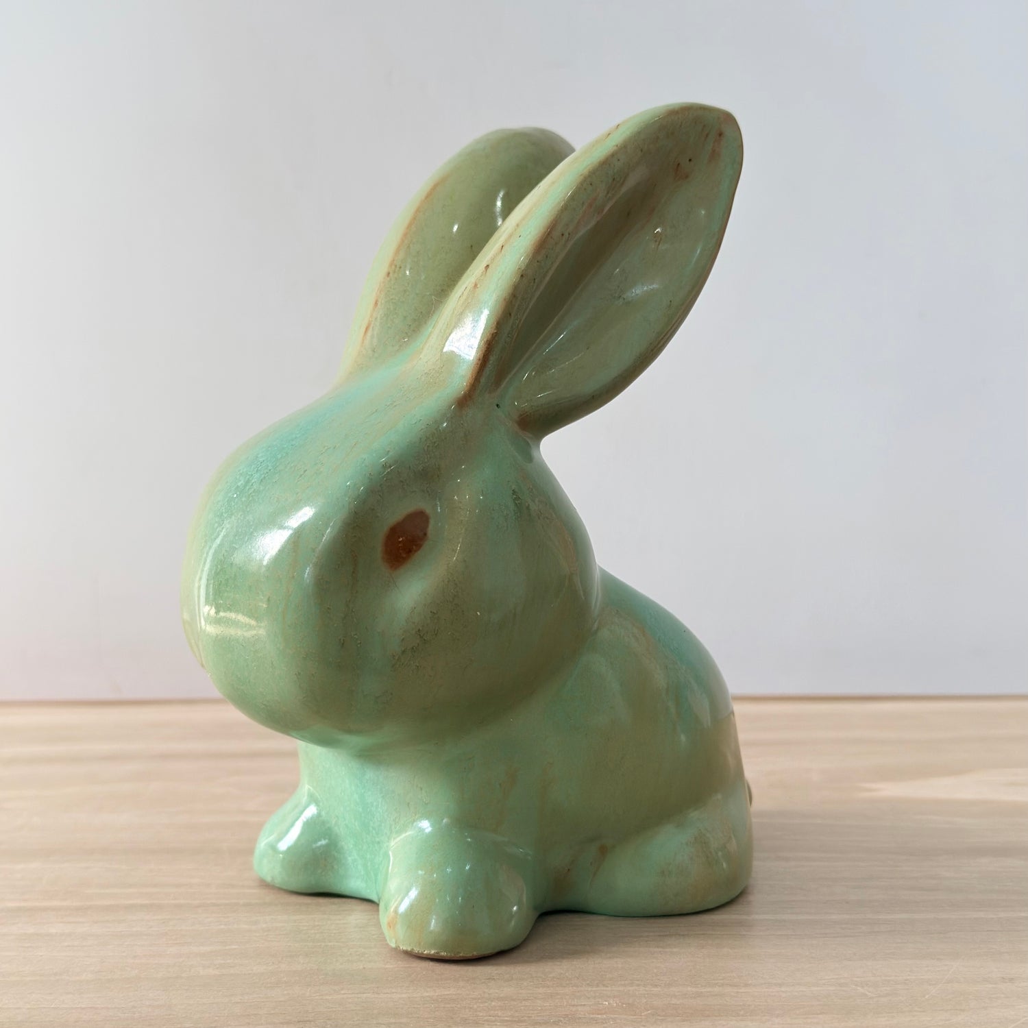 Vintage Green Rabbit Denby SylvaC Style Mid Century Ornament 17 cm