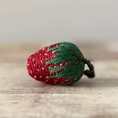 Antique Small Hand-Worked Strawberry Emery