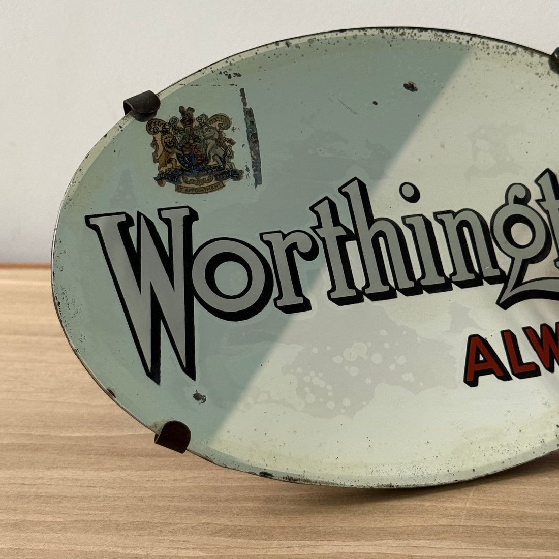 Vintage Worthington Always Beer Advertising Glass Pub Display Sign