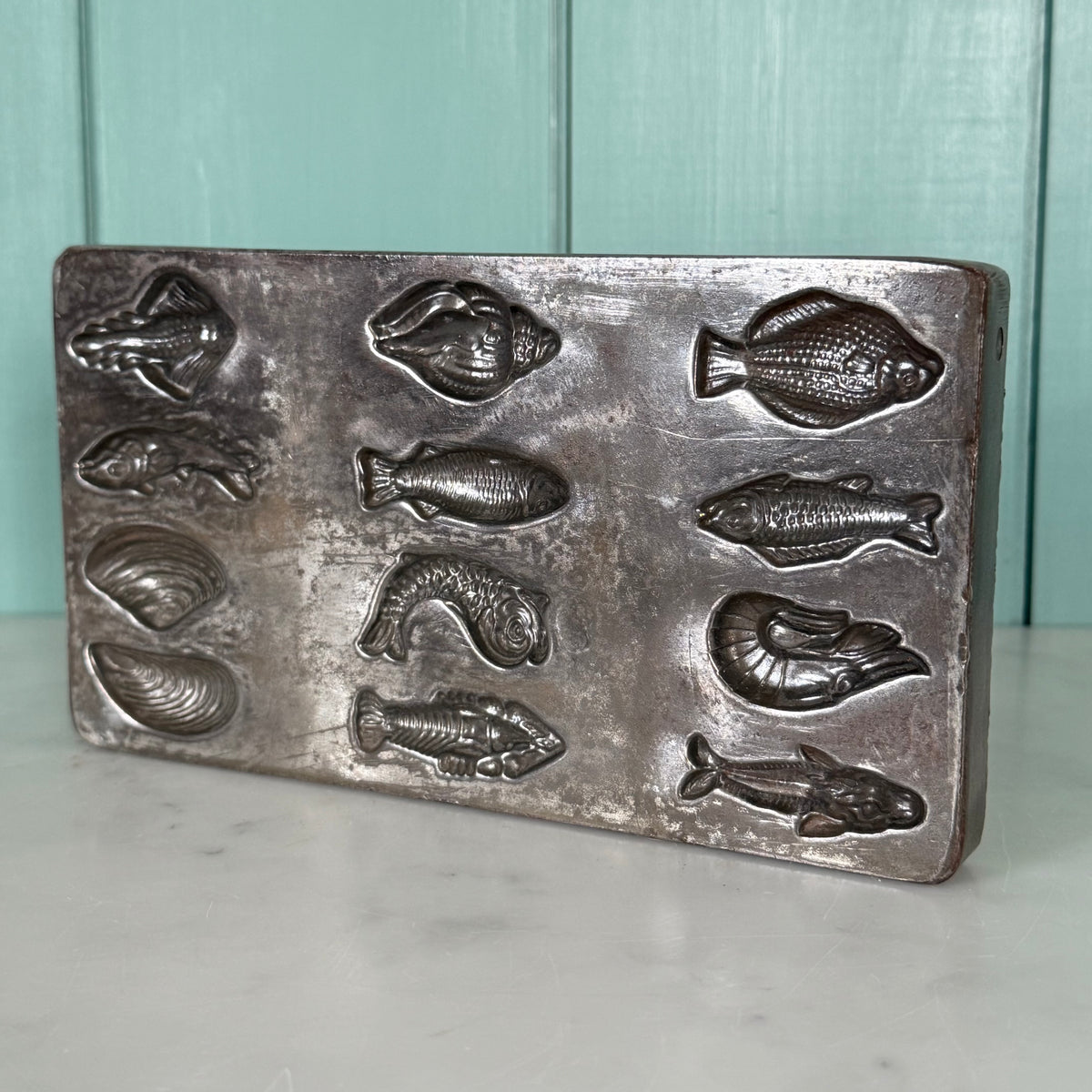 Antique French Létang Fils Fish &amp; Shellfish Chocolate Mould – No. 4144