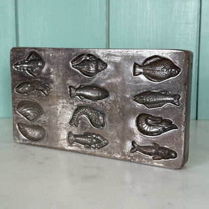 Antique French Létang Fils Fish &amp; Shellfish Chocolate Mould – No. 4144