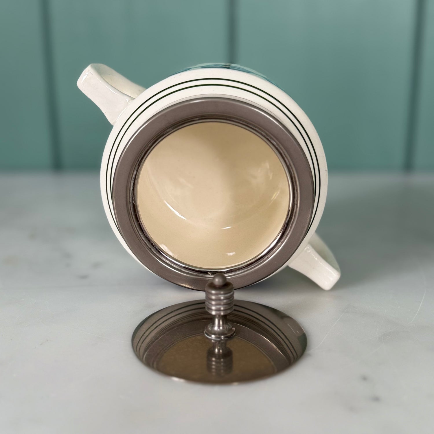 Art Deco WMF Wächtersbach Covered Sugar Bowl – Blue Pansy Dec. 2194