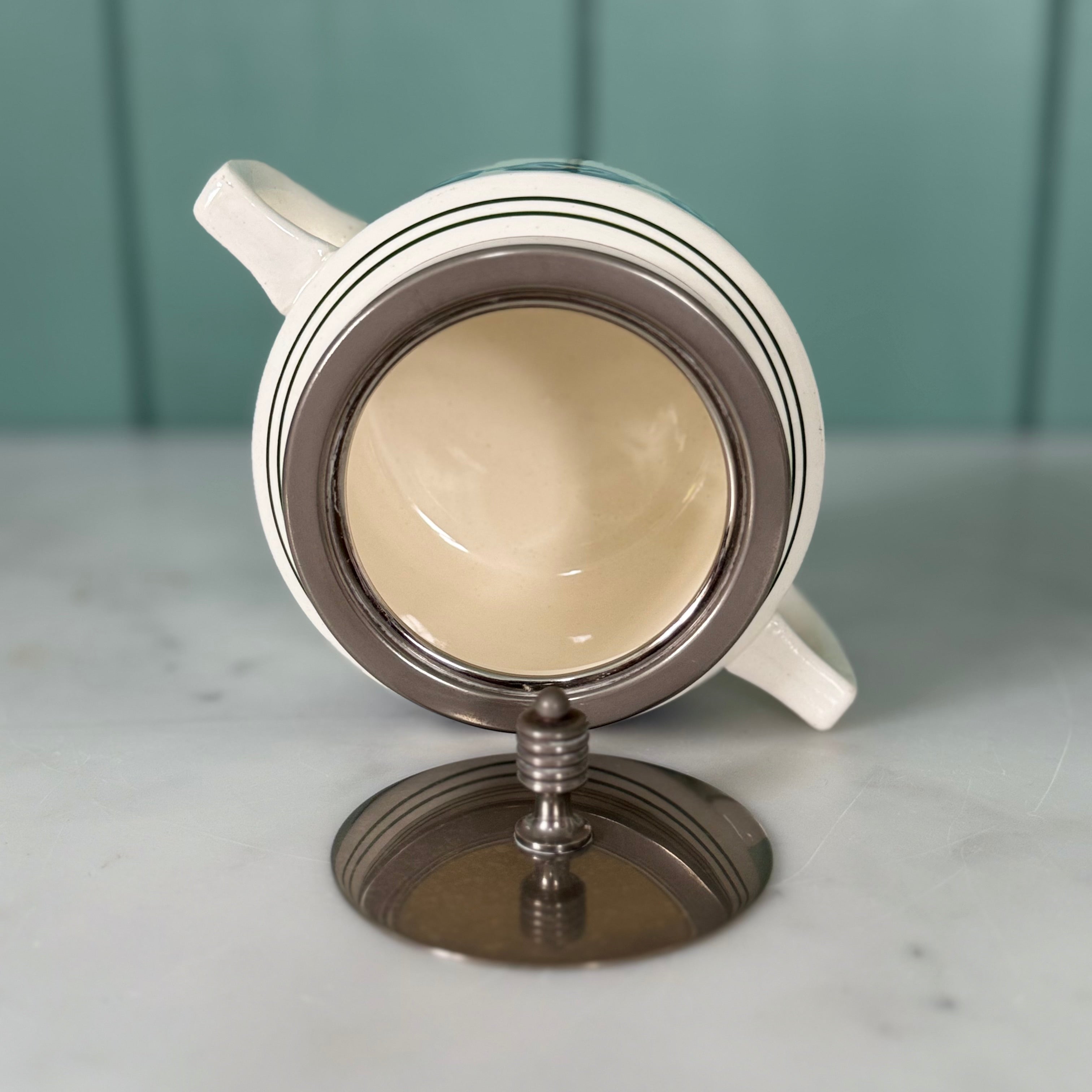Art Deco WMF Wächtersbach Covered Sugar Bowl – Blue Pansy Dec. 2194