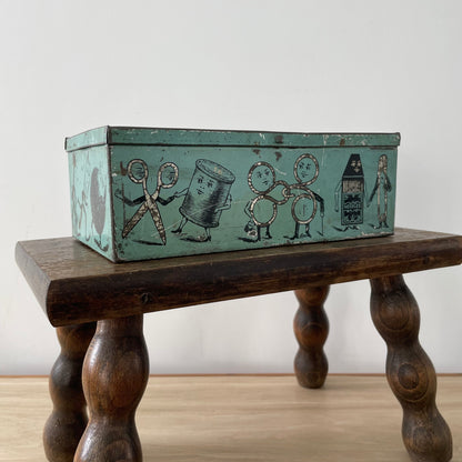 Antique 19th Century Sewing Accessories Tin