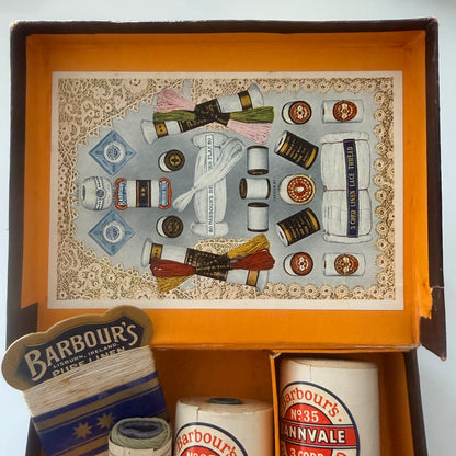 Vintage Barbour’s Ladies’ Box Linen Thread Sewing Set Haberdashery 1950s