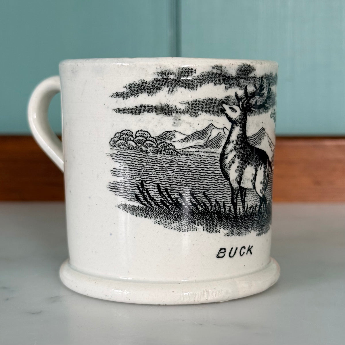 Antique Pearlware Child’s Buck Mug – c.1820–1840