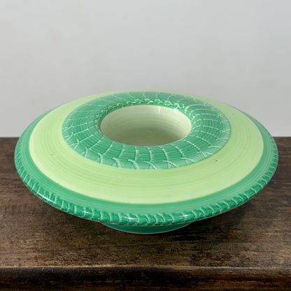 Shelley Harmony Green Dripware Footed Bowl Art Deco 1930s