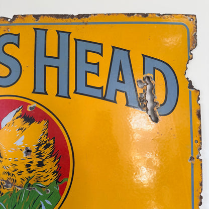 Large Original Boar’s Head Tobacco Enamel Advertising Sign – Burton Palmers Green