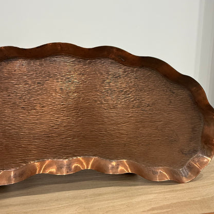 Large Arts &amp; Crafts Hammered Copper Tray 55cm