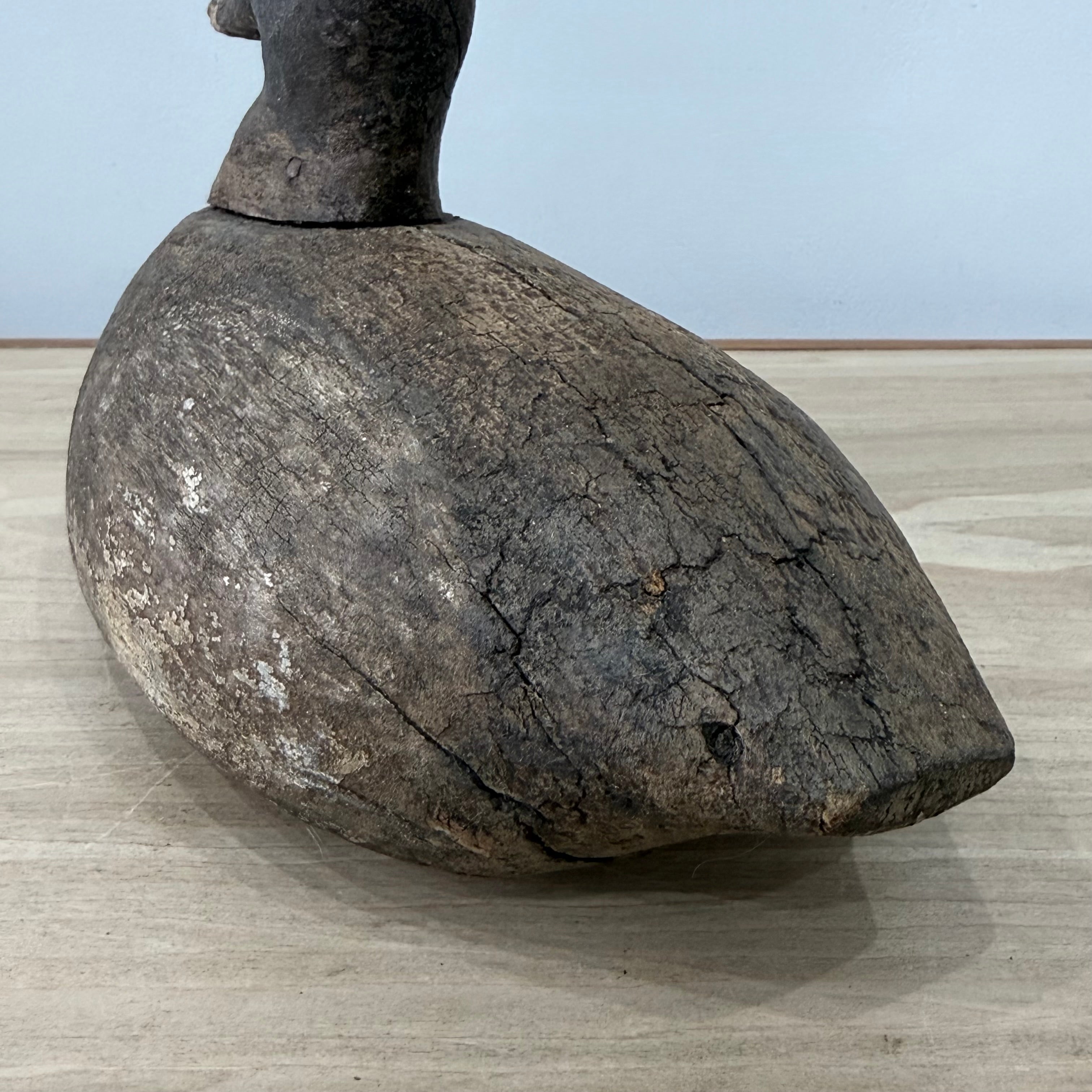 Primitive Wooden Duck Decoy Folk Art Hand Carved British Sculpture
