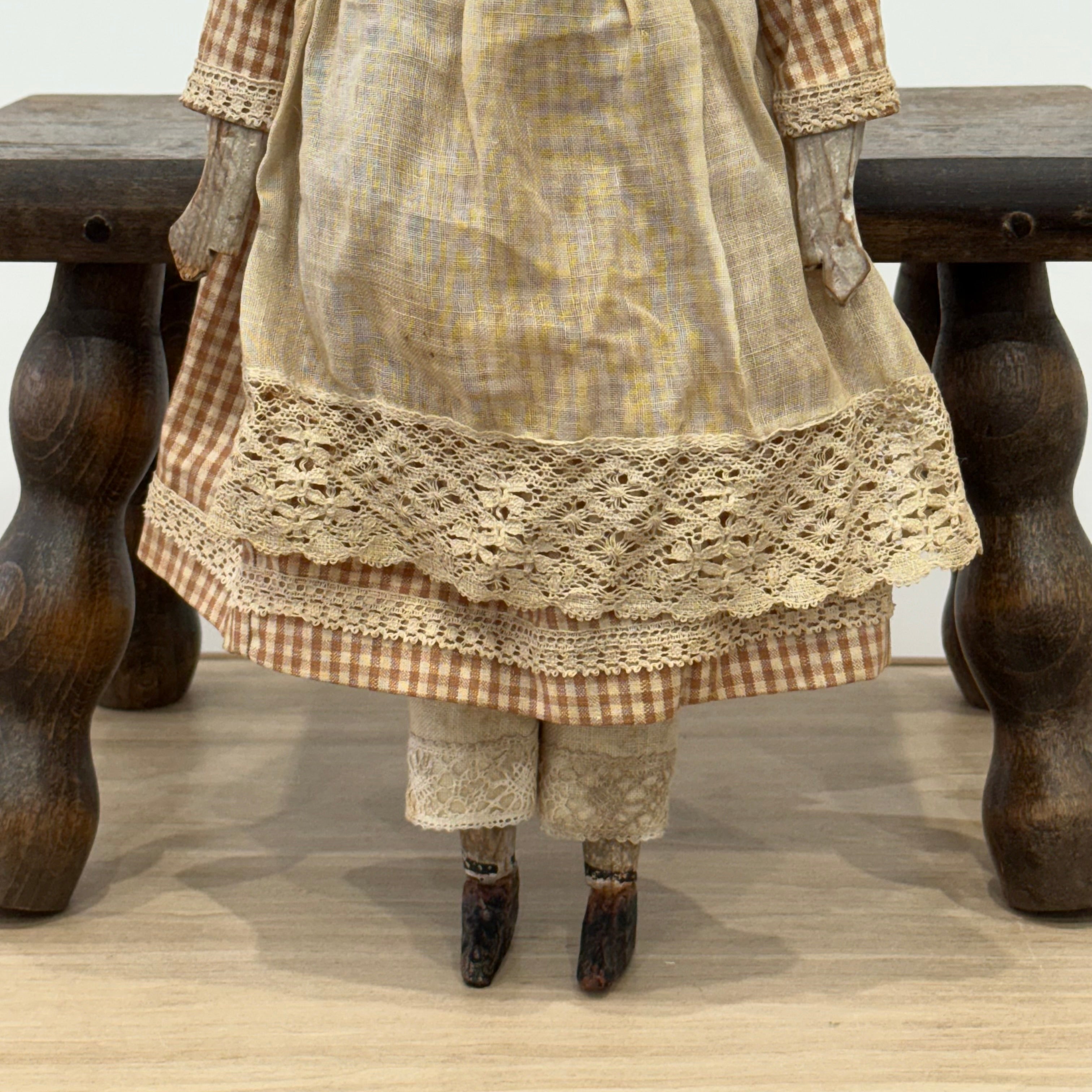 Victorian Peg Doll Folk Art Wooden Doll c1900