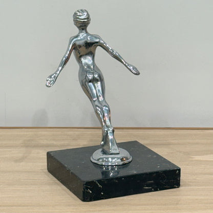 Art Deco Desmo Diving Lady Nymph Chrome Car Mascot