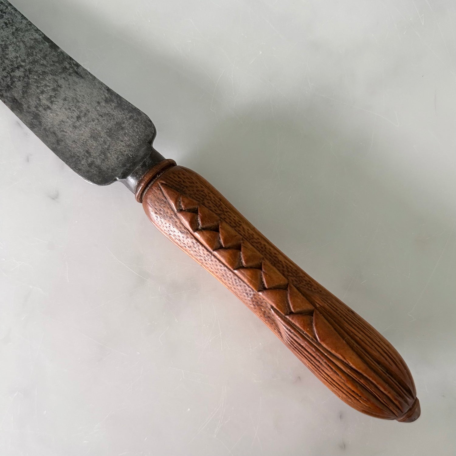 Antique Allinson Bread Knife Carved Treen Handle