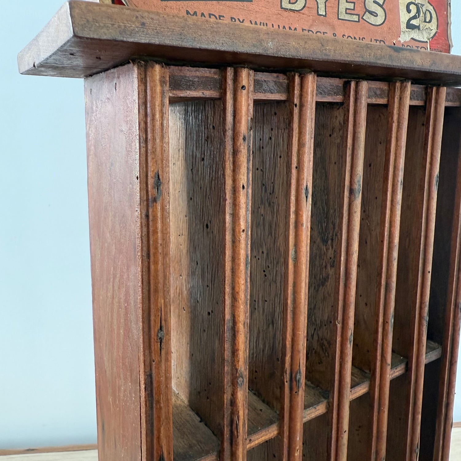 Jiffy Dyes Wooden Shop Display Rack William Edge &amp; Sons Bolton c1920