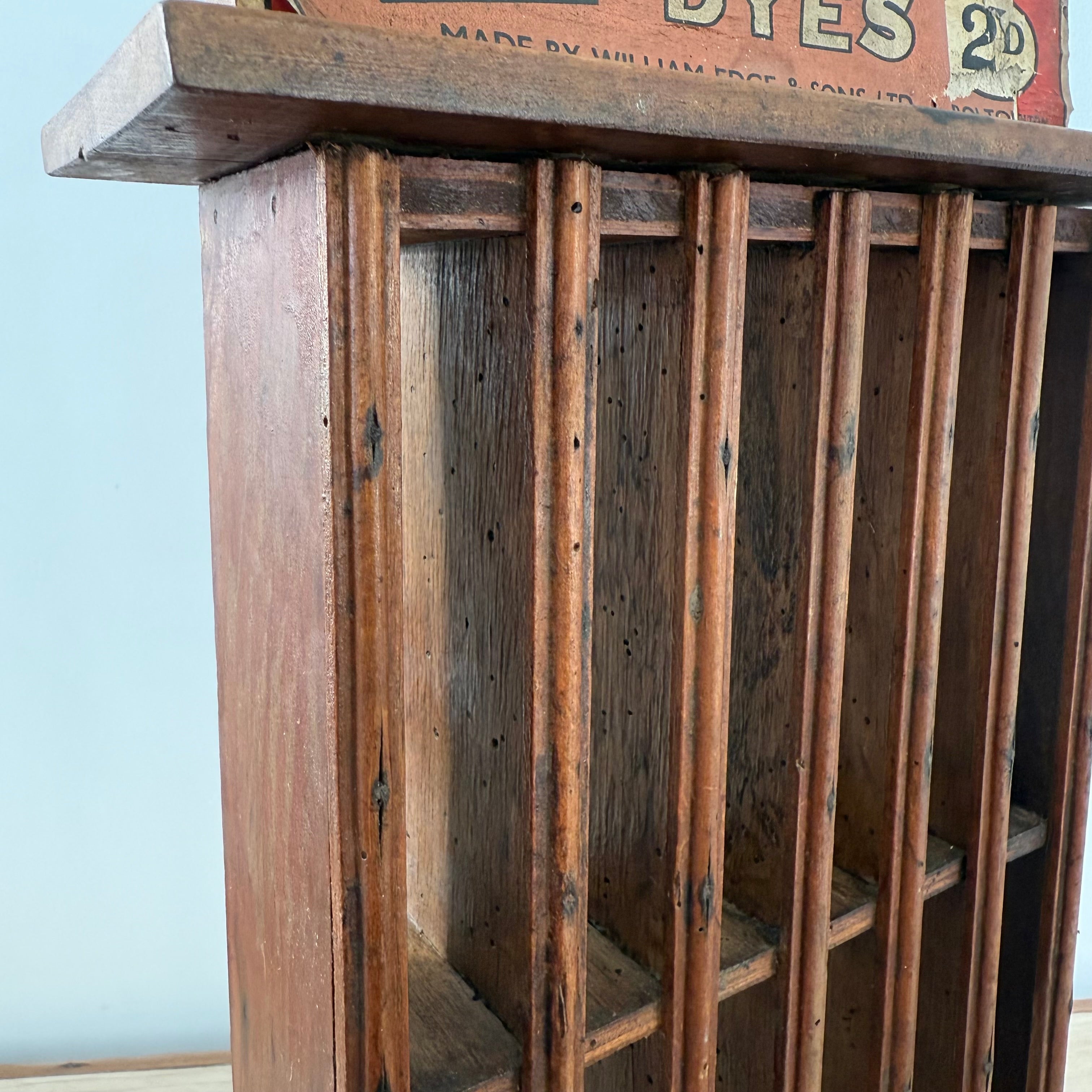 Jiffy Dyes Wooden Shop Display Rack William Edge &amp; Sons Bolton c1920