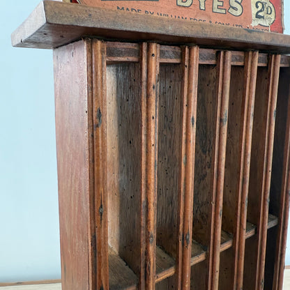 Jiffy Dyes Wooden Shop Display Rack William Edge &amp; Sons Bolton c1920
