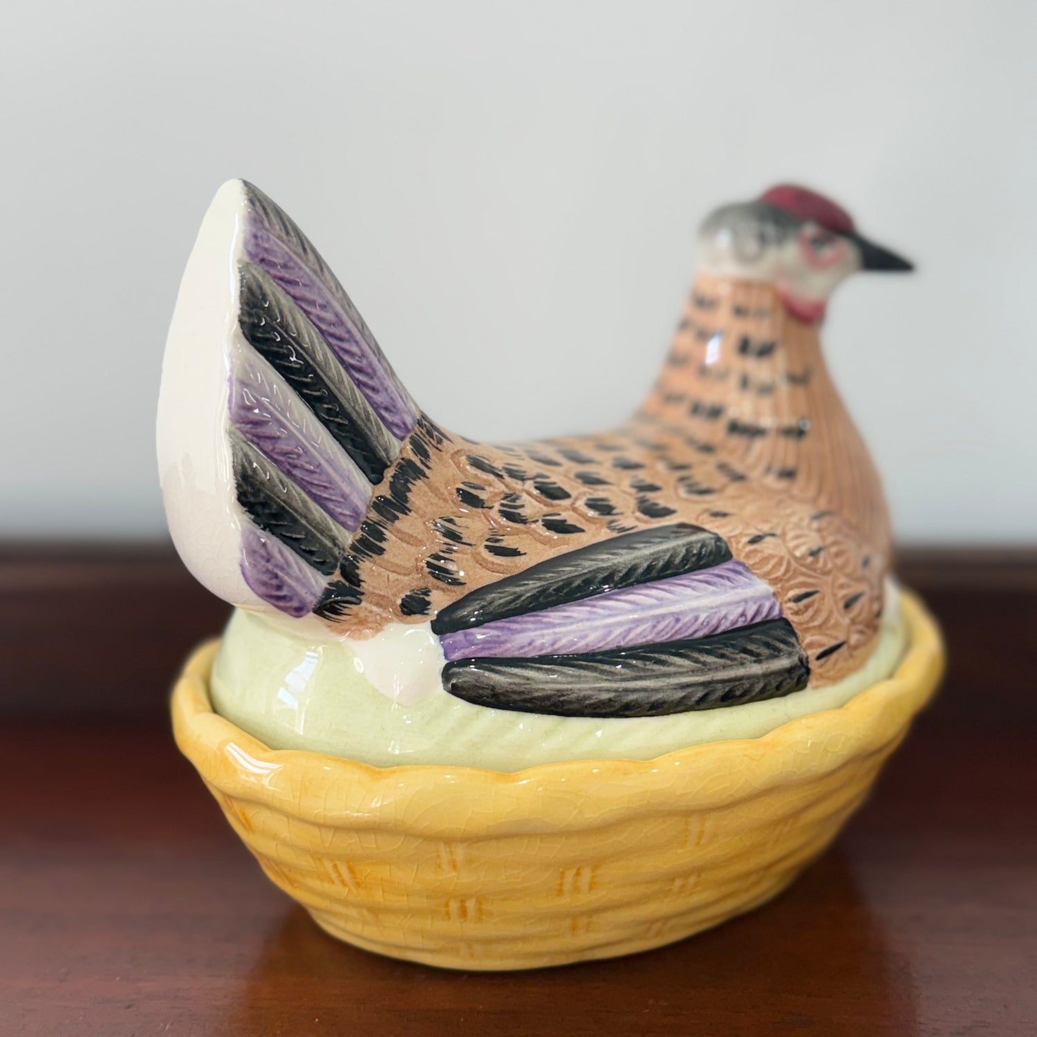 Vintage Ceramic Hen on Nest Egg Dish Chicken Tureen Kitchenalia