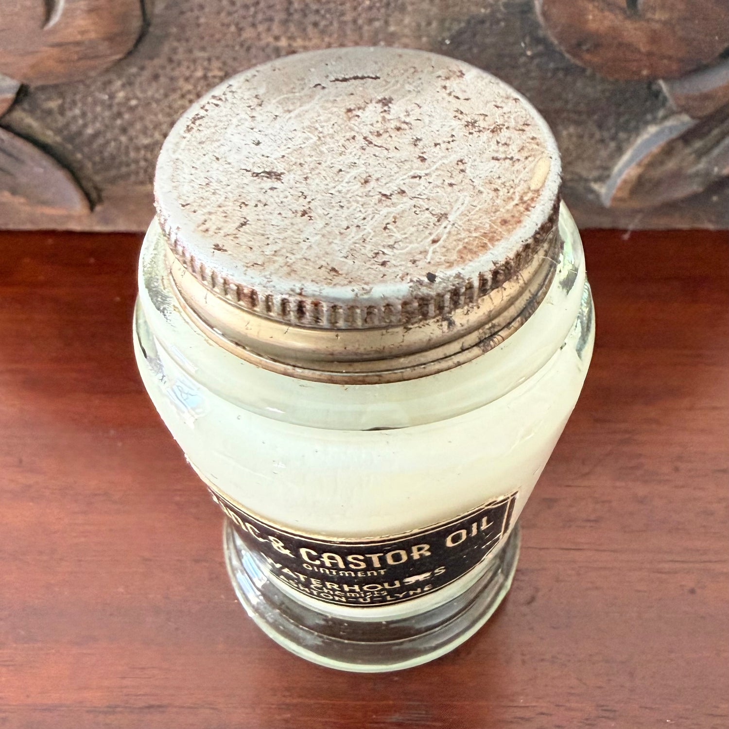 Vintage Zinc &amp; Castor Oil Ointment Jar Waterhouse’s Chemist UK
