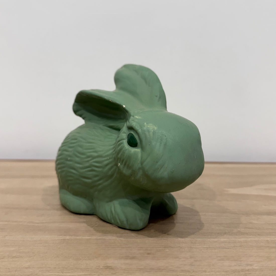 Vintage Green Rabbit Model 337 Matt Staffordshire Pottery Bunny Figure