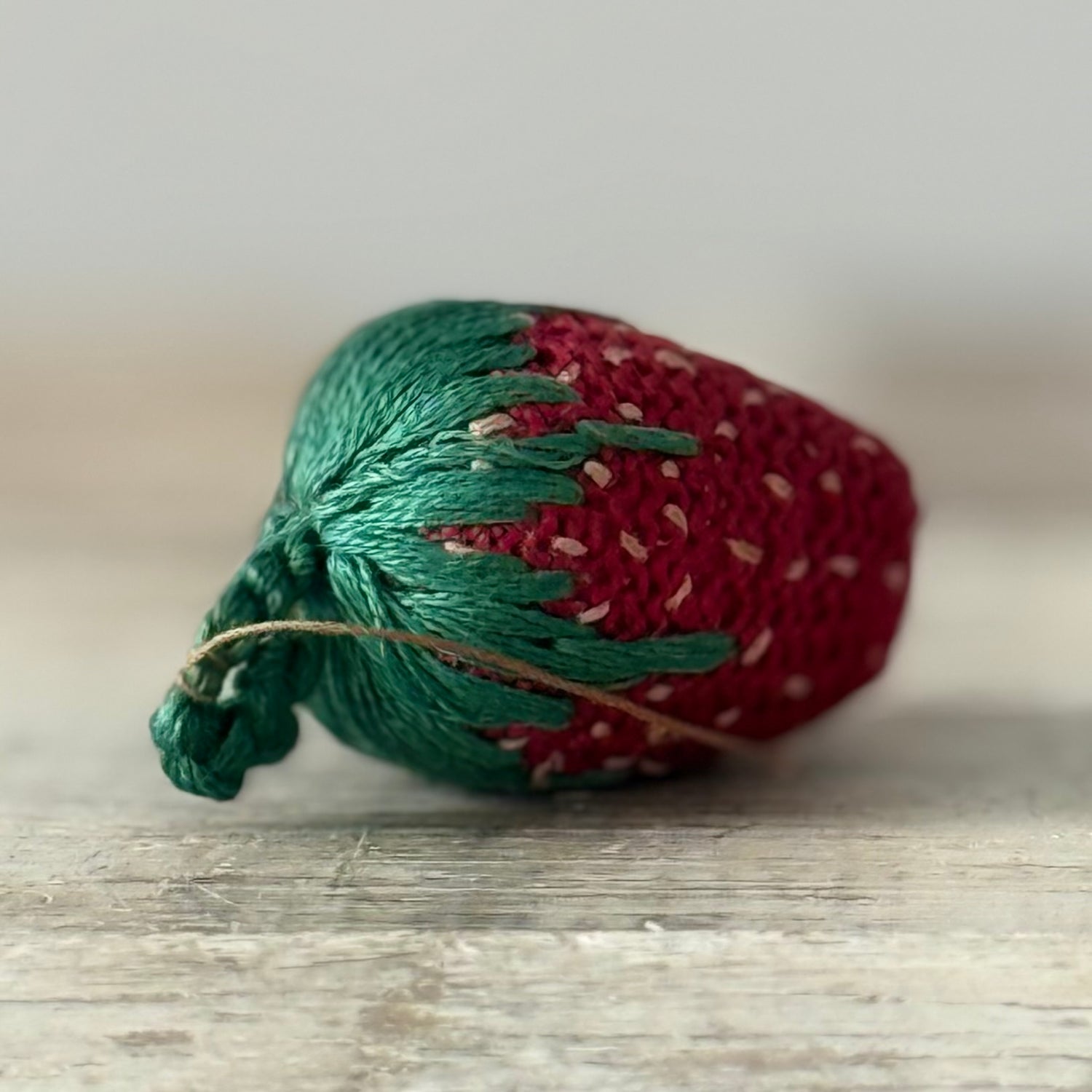 Antique Small Hand-Worked Strawberry Emery