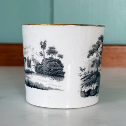 Regency Bat-Printed Landscape Mug – c.1810–1830