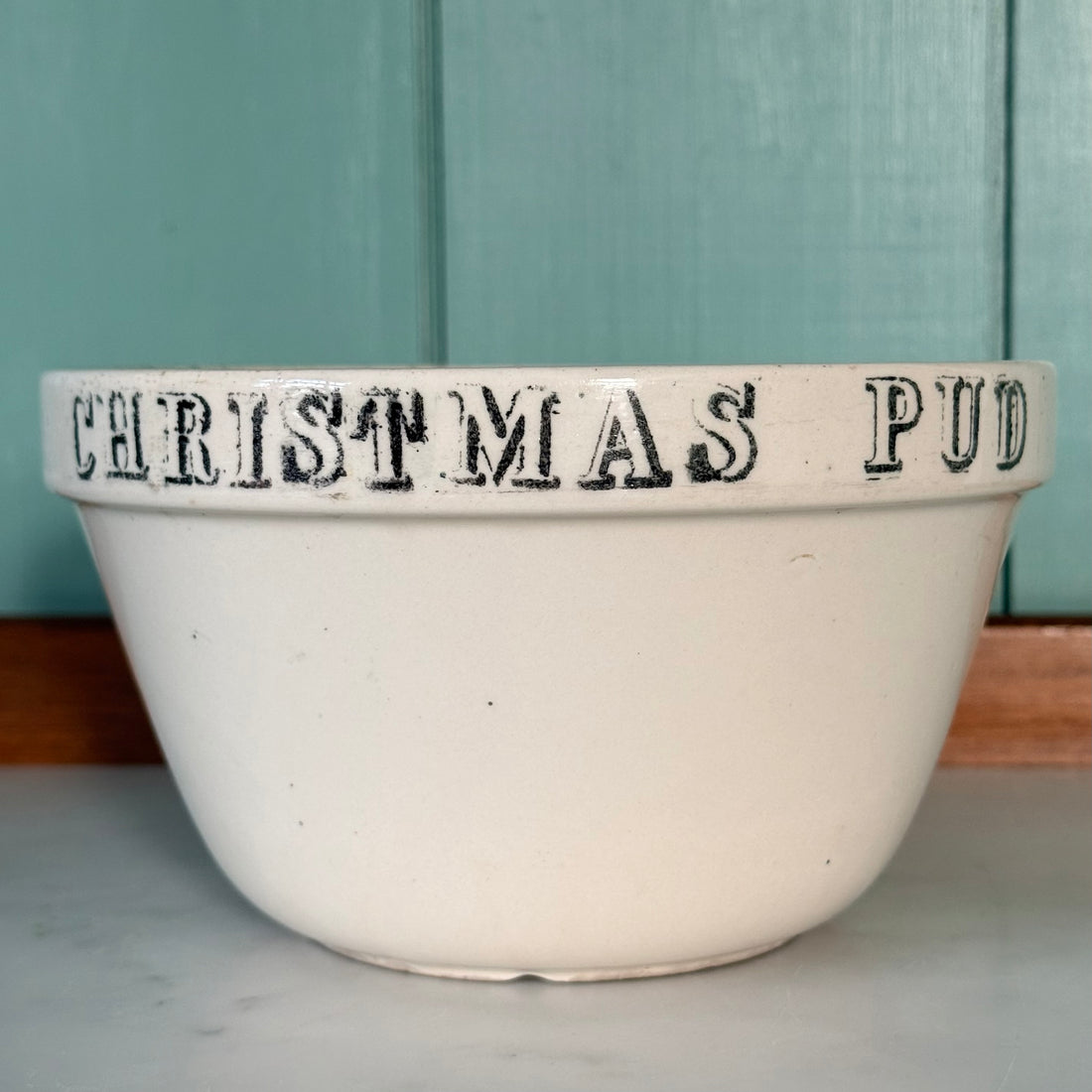 Vintage Mason Cash Christmas Pudding Basin with Black Lettering