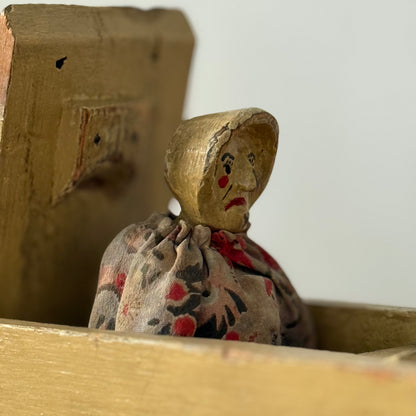 Scratch Built Punch and Judy Style Folk Art Wooden Tableau