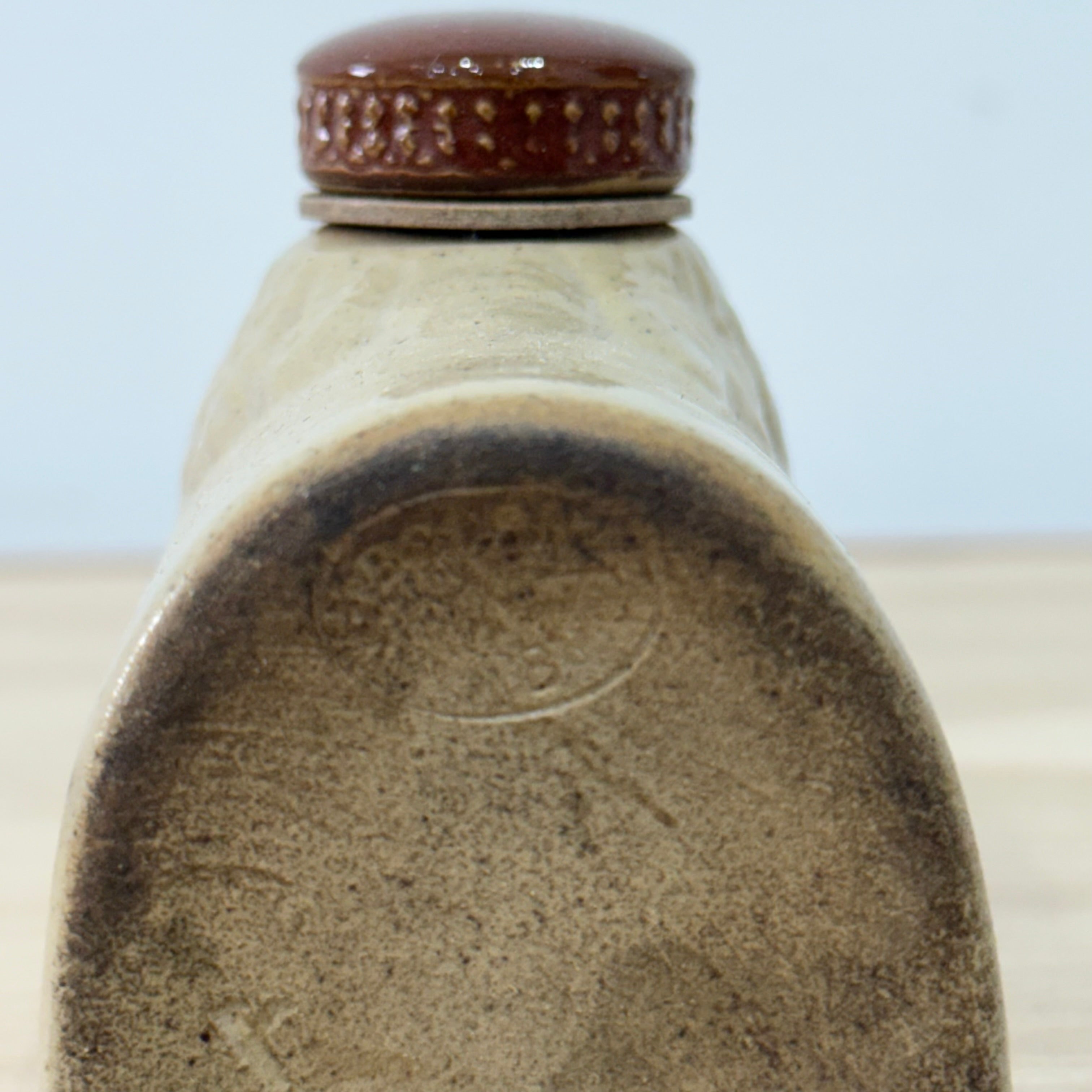 Victorian Miniature Stoneware Pig Bottle Bed Warmer c.1900