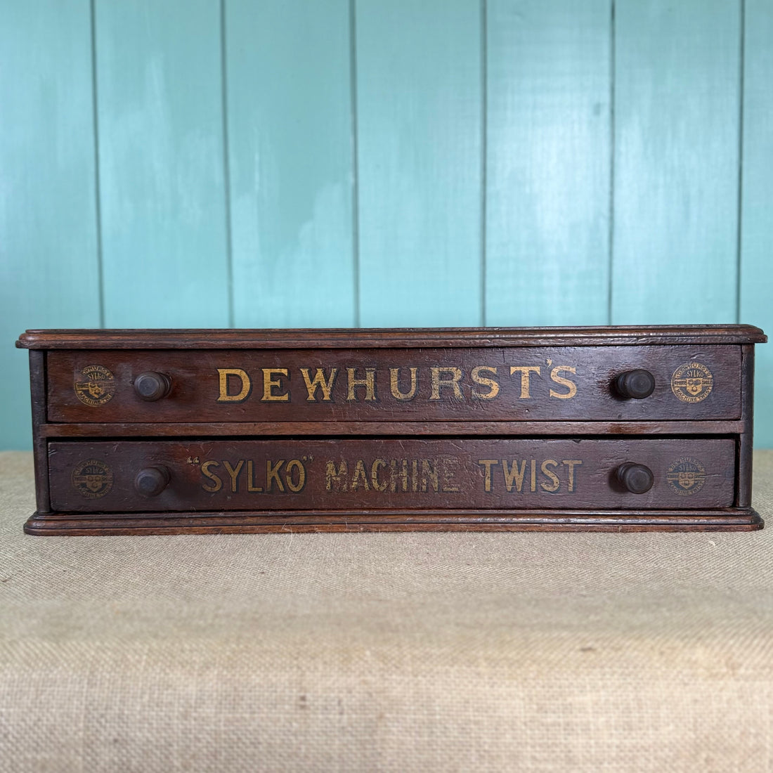 Antique Dewhurst’s Sylko Haberdashery Counter Display Cabinet