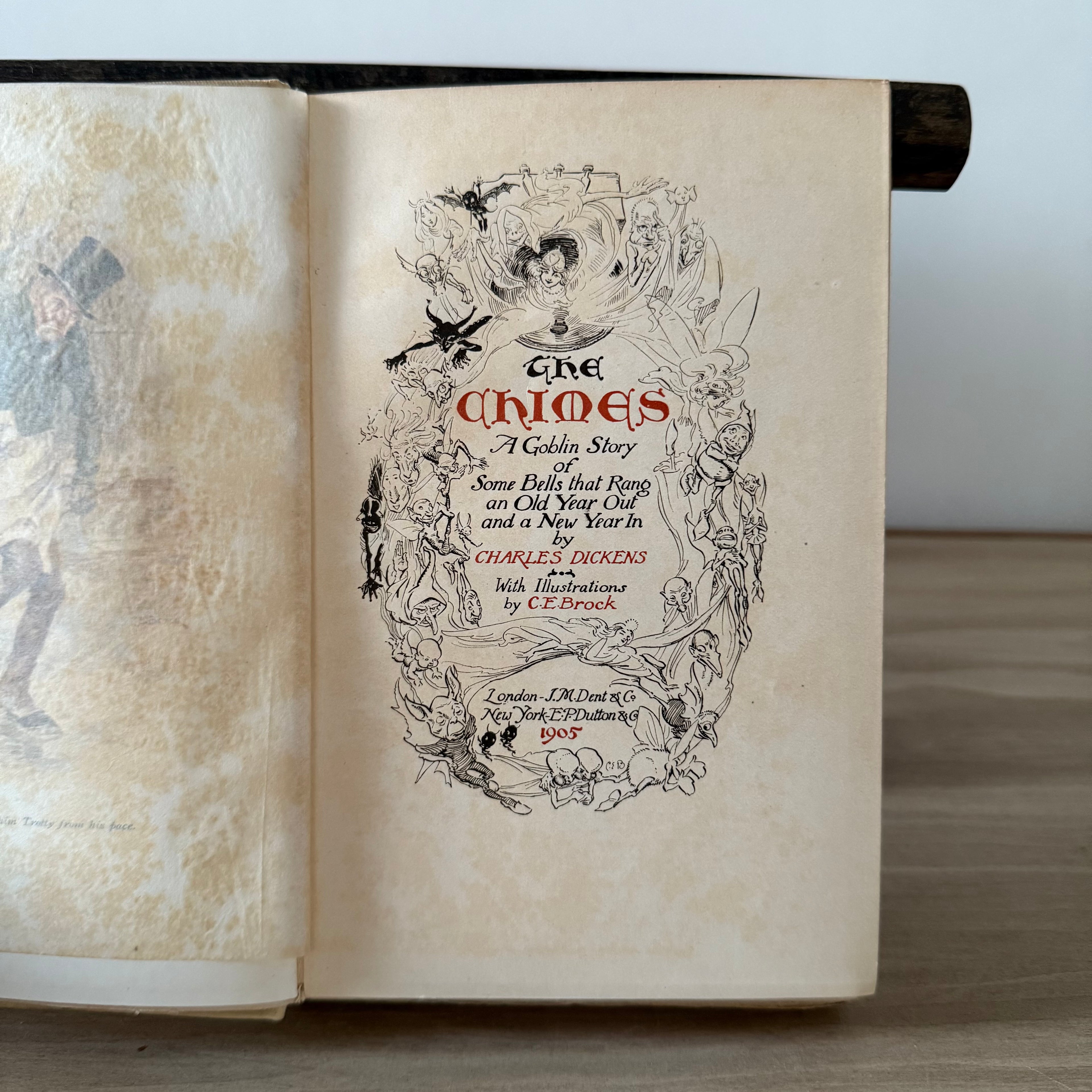 The Chimes Charles Dickens 1905 Dent Brock Illustrated Antique Book