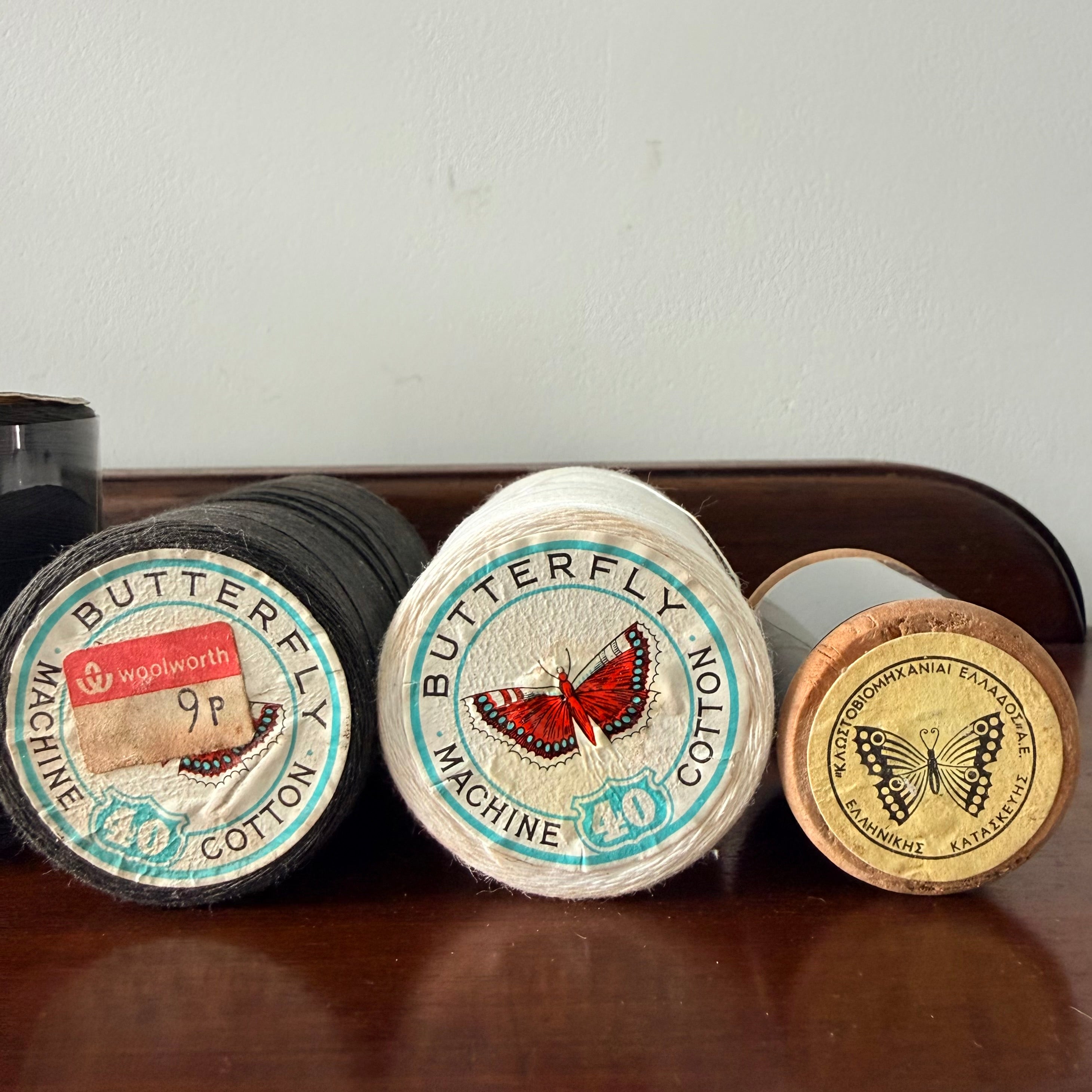 Vintage Butterfly Cotton Reels &amp; Woolworths Thread Spools Collection