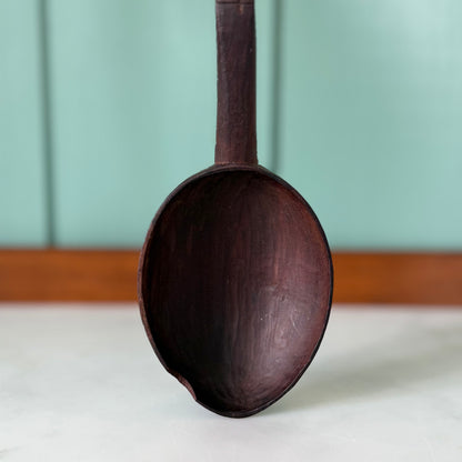 Antique Carved Treen Wooden Spoon Folk Art Love Spoon
