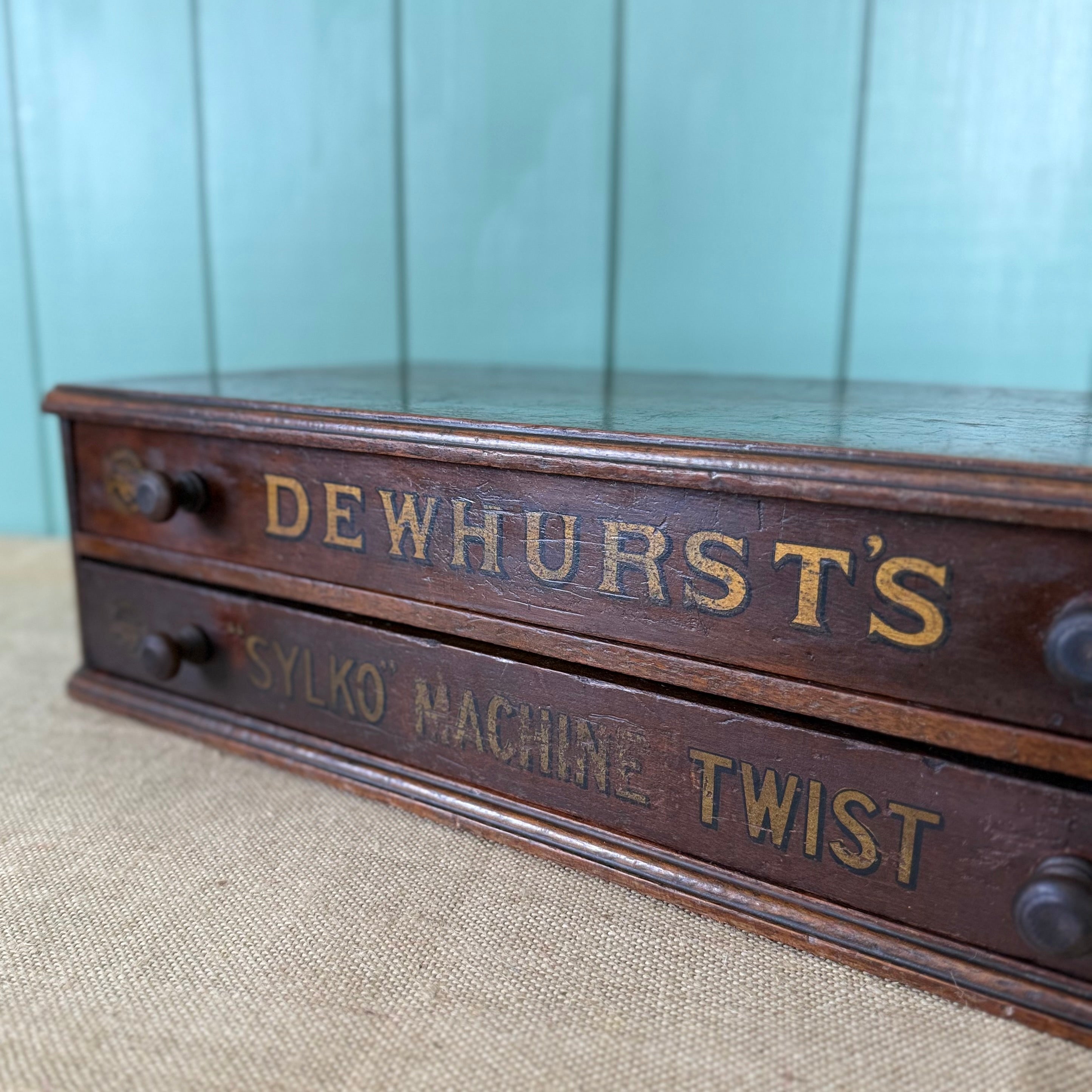 Antique Dewhurst’s Sylko Haberdashery Counter Display Cabinet