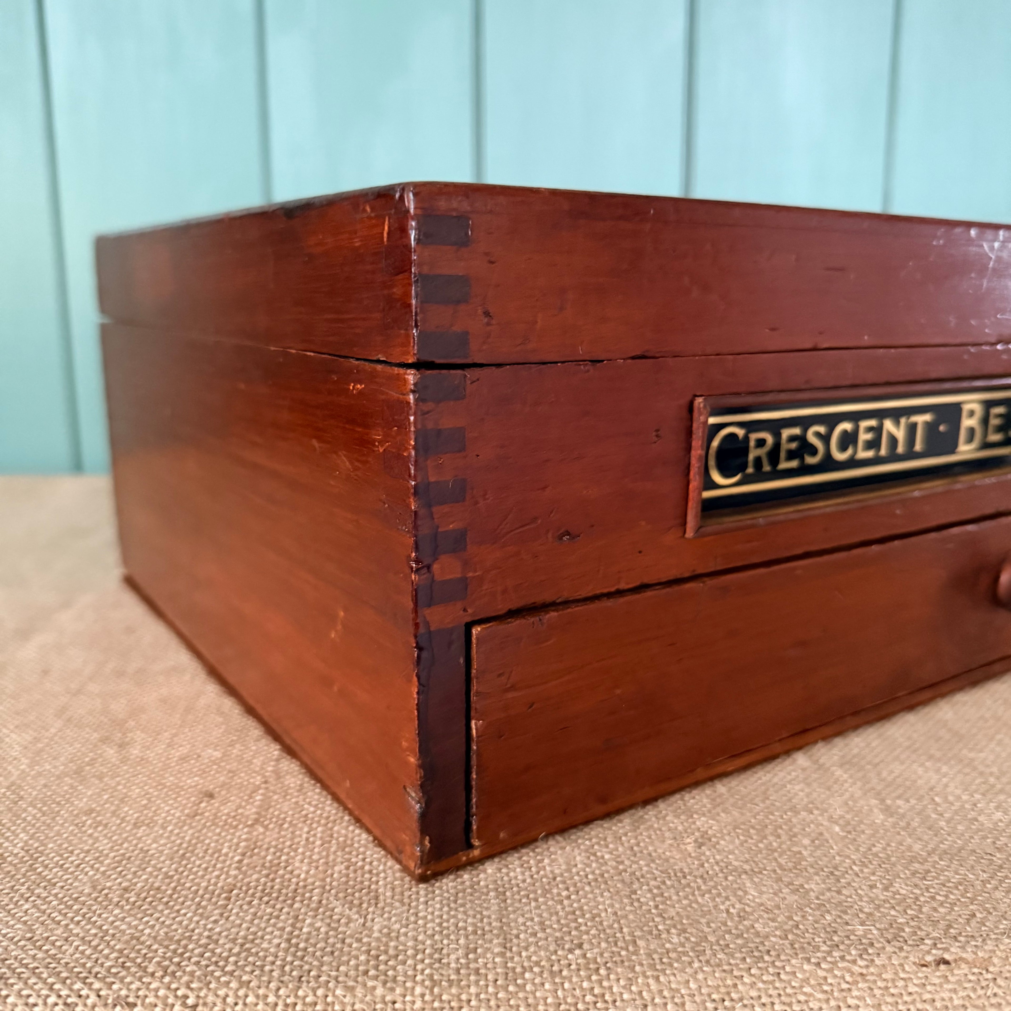 Antique Crescent Best Needles Haberdashery Shop Display Cabinet